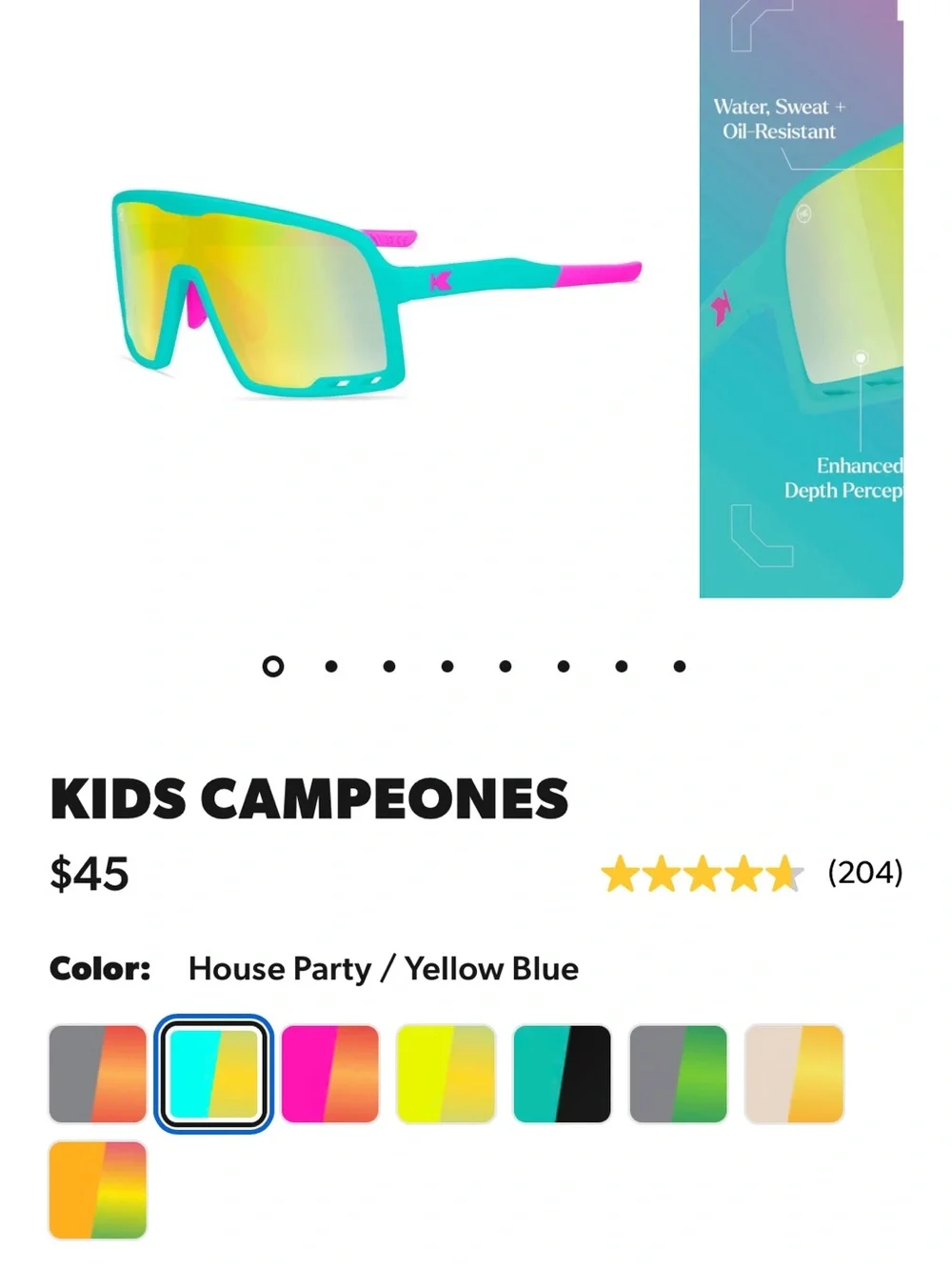 Knockaround Kids Campeone Turquoise and Pink Sport Sunglasses with Mirror Lens